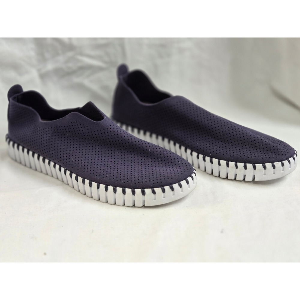 Ilse Jacobsen Hornbaek Slip On Perforated Shoes - Women's Size 39 US 8.5 Navy